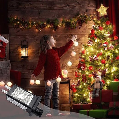 2PCS Replacement 30V 0.12A LED Transformer Class 2 Power Supply Adapter Ip44 LED Light Controller Low Voltage Transformer for Christmas String Light Inflatable Decorations (30V3.6W 2PCS)