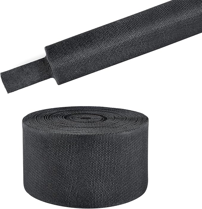 Sonoreboom 2 in 1 Heat Shrink Braided Sleeving Fabric Tubing-Ideal fit Irregular Shape Hose/Cable/Wire (22FT, 2"(50mm))