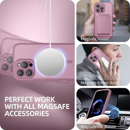 BERFY Magnetic for iPhone 14 Pro Max Case,Compatible with MagSafe,Built-in Privacy Screen Protector and Upgraded Camera Protection,Anti-Spy Full Body Shockproof Phone Case for 14 Pro Max,Palevioletred