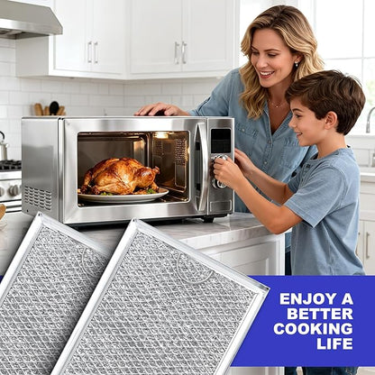 [2 Pack] OEM Microwave Filter Replacement 12.9" x 5.8" Fit For W10208631A, Microwave Vent Filter, Microwave Grease Filter, Filters Kitchen Oven Air Over the Range Vent Fan, 13 x 6 inches
