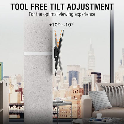 CondoMounts CLMTVT1064 DIY Column TV Mount for Large Pillars & Large TVs | Holds 120lbs | Fits 37-in. to 85-in. TVs | Fits Pillars 8-inches & Wider | No Drill | White Straps | TILT Only No Swivel