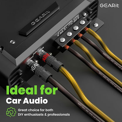 GEARit Pro Series 16AWG Speaker Wire, 16 Gauge Speaker Wire Cable (100 Feet / 30 Meters) Great Use for Home Theater Speakers and Car Speakers, Transparent Black/Yellow