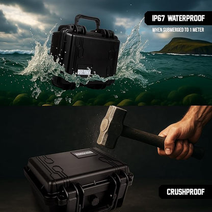 All Weather Hard Case 10 x 9 x 5” - TSA Approved Hard Shell Travel Case with Customizable Foam for Cameras, Lenses, Electronics and Other Gear