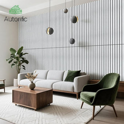 AUTORIFIC Wood Veneer Sound Panels, 10 Pack 47.2”x23.6” Wall Panels, Decorative Acoustic Panels for Walls, for Office,Home Theater,Studio,Living Room, White Oak(Mitred)