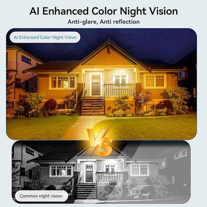 Noaheye Window Camera No-Drill 2K Ultra HD Window Security Camera with 5G/2.4G WiFi, Enhanced Night Vision, AI Human Detection, Easy Glass Mount for Apartment, Condo, and Home Outdoor View