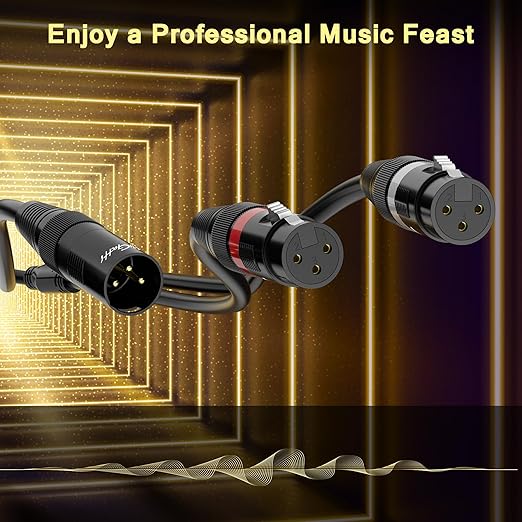 Mygatti XLR Splitter Y-XLR Cable 3 FT, Gold-Plated 3-Pin XLR Male to Dual XLR Female Patch Y Cable, Bi-Directional Balanced Microphone Adapter Cord, 1 XLR to 2 XLR Cable, Oxygen-Free Copper