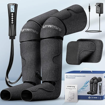 Gifts for Men, Women, Dad, Mom, Mothers Day, Fathers Day, Christmas, Birthday, Air Compression Massager with Heat for Foot, Leg, Knee, Works for Vericose Veins, Muscle Fatigue, Cramps, Swelling, Edema