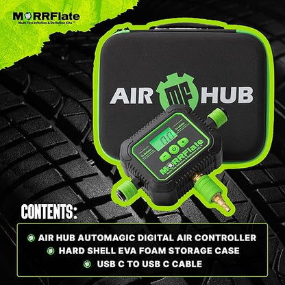 MORRFlate Air Hub Digital Air Controller Universal AutoMagic Tire Inflation and Deflation System with Digital User PSI Selection High-Flow Solenoids Rugged Design Includes Case