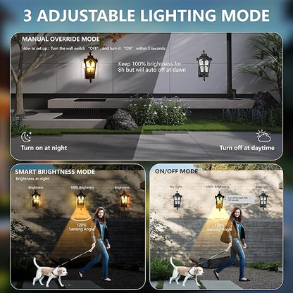 Kainozoic Motion Sensor Dawn to Dusk Outdoor Sensor Light Fixture Waterproof Porch Lights Anti-Rust Exterior Lighting Outdoor Wall Lantern Outside Wall Light for Patio Front Door Garden Garage