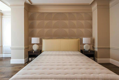 From Plain To Beautiful In Hours 9002 Arc Swell PVC 12 in x 12 in Peel and Stick Wall Panels (Covers / 10 sq.ft), Brown Candy, 10 Piece