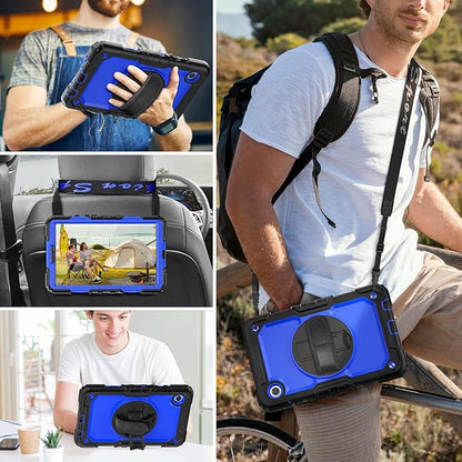 HXCASEAC Case for Samsung Galaxy Tab A7 Lite, Protective with Screen Protector/Hand Strap/Pen Holder, Sturdy A7 Lite Tablet Case, SM-T220 SM-T225 SM-T227, Blue