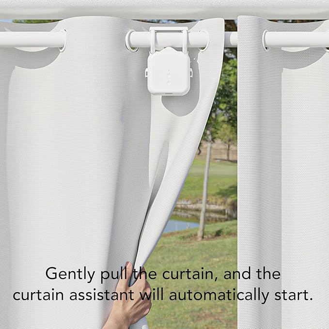 ciciglow Automatic Curtain Opener, Solar Powered Curtain Robot Motor with APP Timed Smart Remote Control, Voice Assistant Integration for Home