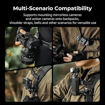 SMALLRIG Universal Three-in-One Camera Clip Kit, Quick Release System, Backpack Clamp for Mirrorless/DSLR, for Action Cameras, for DJI Pocket 3, Backpack Strap Clip Kit for Arca-Swiss - 5655