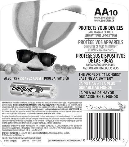 Energizer AA Batteries, MAX Double AA Battery Alkaline, 10 Count