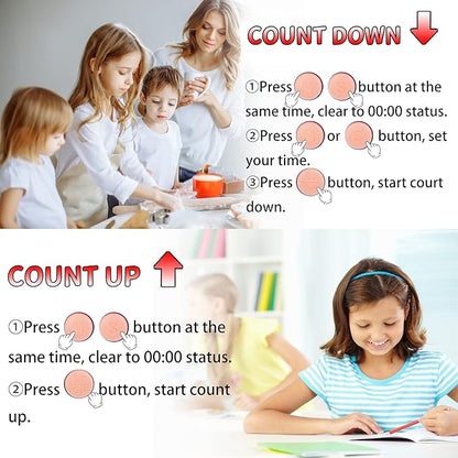 Classroom Timers for Teachers Kids Large Magnetic Digital Timer Teacher Supplies 2 Pack-Green Pink