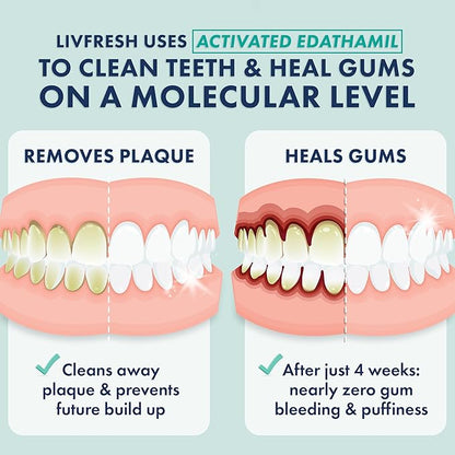 LIVFRESH Toothpaste Gel, Clinically Proven to Remove Plaque 250% Better, Improves Gum Health 190% Better, Prevents & Reduces Tartar, Freshens Breath, SLS Free Dental Gel, Wintergreen, 2 Pack