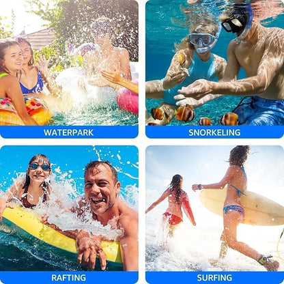 Waterproof Phone Case, with Inside Card Holder, Large Waterproof Pouch for iPhone 16 15 14 13 Pro Max, IPX8 Certified Cellphone Travel Accessories for Vacation Must Haves, 1 Pack-Blue-8.3″