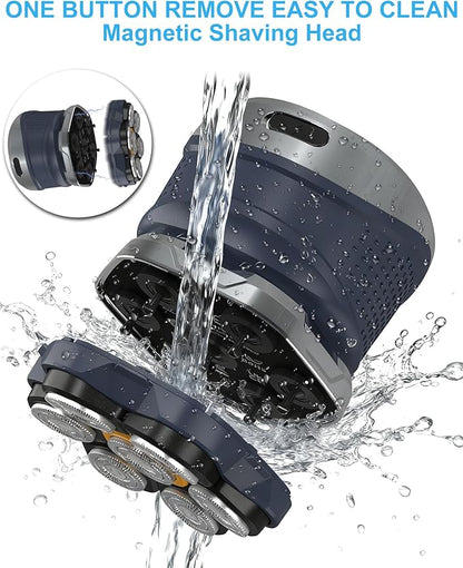 Clicar head shavers for bald men,Magnetic Detachable Head Shaver，Wet or Dry beard trimmer for men，7D IPX7 Waterproof razors for men，Type-C Digital display electric razor for men，Better gifts for men