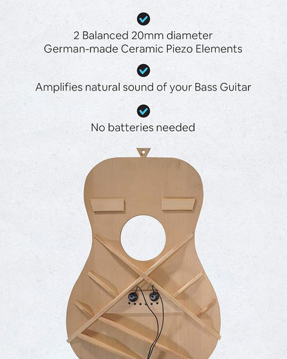 Journey Instruments Passive Piezo Bass Pickup – EP002K Two Balanced German-made Passive Pickup Elements – Piezo Pickup for Bass Guitars (Ceramic)