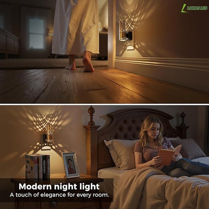 L LOHAS LED Night Light, Dimmable Night Lights Plug into Wall, Vintage Nightlight with Light Sensor, Soft White, 0-100LM Plug in Aesthetic Night Light for Adults Bathroom Hallway Gift, 1 Pack