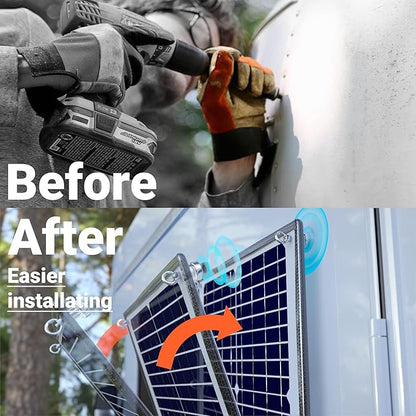 POWOXI Solar Panel Kit 12V 20W Magnetic + MPPT Charge Controller Waterproof Solar Battery Charger Maintainer Solar Trickle Charger Alligator Clip for Car Boat RV Motorcycle Marine, etc.
