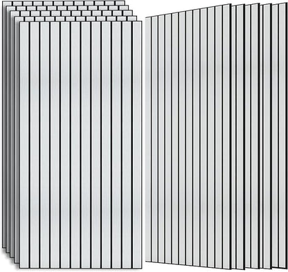 AUTORIFIC Wood Veneer Sound Panels, 10 Pack 47.2”x23.6” Wall Panels, Decorative Acoustic Panels for Walls, for Office,Home Theater,Studio,Living Room, White Oak(Mitred)