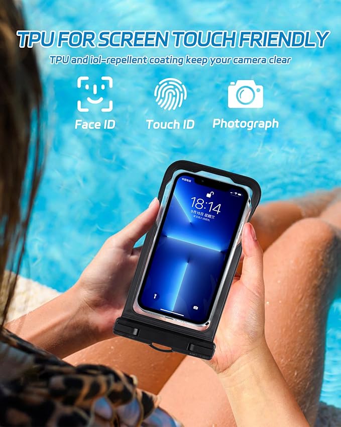 Waterproof Phone Pouch for Cruise Essentials 2025, Beach Vacation Essentials Cruise Ship Essentials Must Haves for Travel, Dry Bag Case for iPhone 16 15 14 13 12 Plus Pro Max Galaxy Pixel 2 Pack