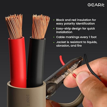 GEARit Outdoor Speaker Wire CL3 Rated, 14 Gauge Speaker Wire, Speaker Cable 250 ft for Outdoor Speakers, Patio, Garden, Backyard Audio, Direct Burial in Ground/in Wall, OFC (Brown, 2-Conductors)