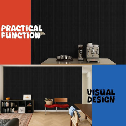 10 Pack Acoustic Panels,47.2”x23.6“x0.4” Acoustic Wall Panels,Large Soundproof Panels,Self-Adhesive Sound proof Panels for Walls,Acoustic Treatment for Recording Studio&Office,Black