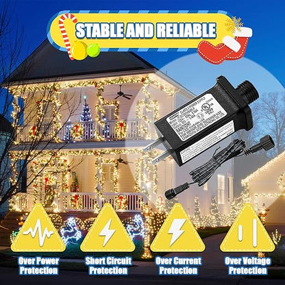 30V 0.4 A LED Controller with Extension Cord, Replacement Model JT-DC300V0400-F Class 2 Power Supply IP44 Low Voltage Transformer for Halloween Christmas Light