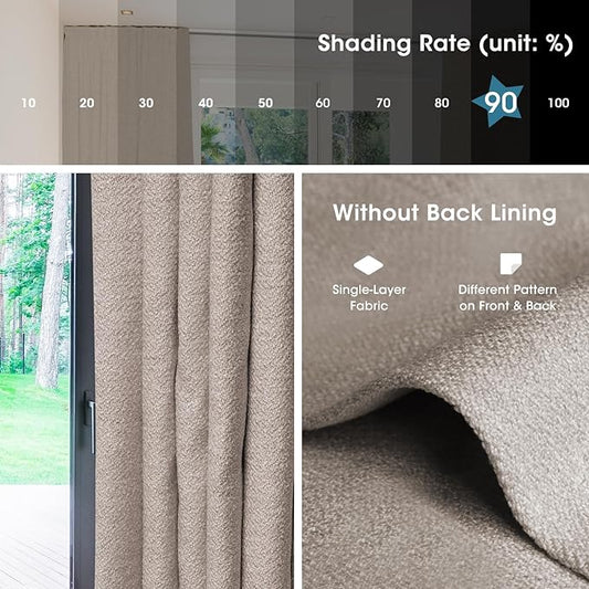 SmartWings Automatic Curtain Opener with Drapery, Motorized Vertical Blinds with Remote, Electric Closet Doors Sliding Panels Compatible with Alexa Google Homekit, 90% Blackout Dove