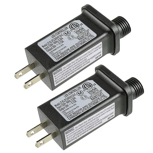 SIGANDG 30V 3.6W LED Transformer Replacement Class 2 Power LED Controller with 8 Modes Supply for Christmas String Light Inflatable Decorations IP44 Waterproof Low Voltage Transformer (2 Pcs)