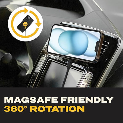 DEWALT Magnetic Phone Holder for Car Kit, Heavy Duty Wireless Charger, Vent Mount, Dash Mount, Charging Mounted Holders Cell Phone Holders for Your Car Accessories for Women Men for iPhone 17 16 15 14