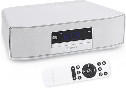 AIWA - Exos Home Speaker, Premium 30W RMS Sound System with CD Player, Bluetooth Connectivity, FM Radio, Optical Digital Input, Dual 1” Tweeters + Dual 2” Bass Units, IR Remote Control