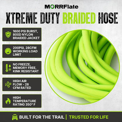 MORRFlate Air Hub + Air Hub Hoses Quad 125" Wheelbase 4 Tire Inflation Deflation System with Air Hub Automatic Digital PSI Controller High-Flow Solenoids Fast Efficient Multi Tire Inflation Deflation