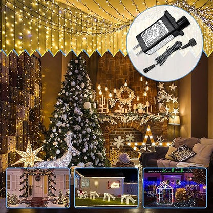 30V 0.3A Class 2 Power Supply Replacement LED Transformer IP44 LED Light Controller Low Voltage Transformer for Christmas String Light Inflatable Device (30V9W 8Modes 1PC)