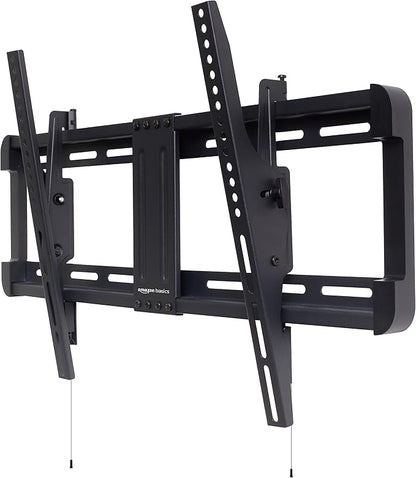 Amazon Basics Tilt TV Wall Mount with Horizontal Post Installation Leveling for 32 to 86 inch TVs, Black
