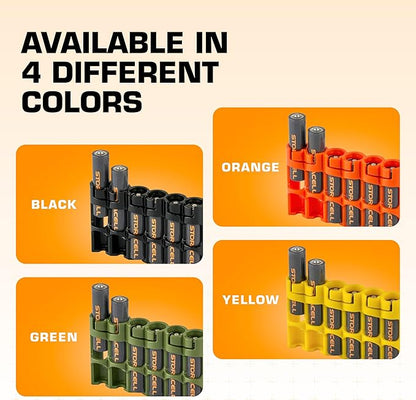 AAA Battery Storage Caddy by Storacell, Yellow, Holds 6 Batteries (Not included)