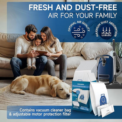 20 Pack 3D Airclean GN Vacuum Bags for Miele Complete C3, Classic C1, Complete C1, Complete C2, S2, S5, S8 Series Canister Vacuum Cleaner, Anti Allergy Dust Bag with 5x Motor Protection 5x Air Filter