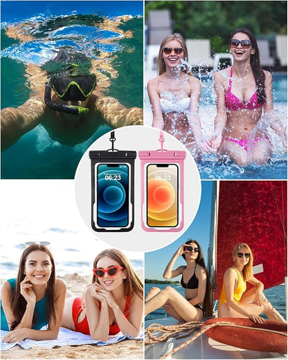 Waterproof Phone Pouch for Cruise Essentials 2025, Beach Vacation Essentials Cruise Ship Essentials Must Haves for Travel, Dry Bag Case for iPhone 16 15 14 13 12 Plus Pro Max Galaxy Pixel 2 Pack