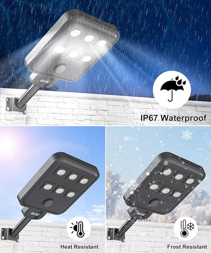 JAYNLT X-8000W Solar Street Lights Outdoor, Ultra-Large 6500K Commercial Parking Lot Lights Dusk to Dawn,IP67 Waterproof Solar Power Flood Security Light for Driveway,Yard