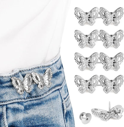 TOOVREN Pant Waist Tightener - No Sew, No Tools Jeans Button Tightener - Adjustable Buttons for Loose Jeans - 4 Sets