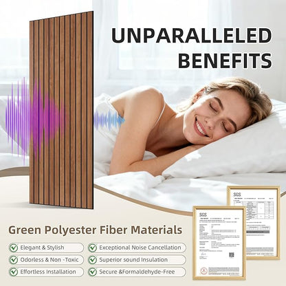 TO-TH Wood-Look Acoustic Wall Panels, 10 Pack 47.2” x 23.6” Sound Panels, Decorative Wood Panels for Wall Sound Dampening Panels for Home, Office, Basement, Cherry with Mitered Edges