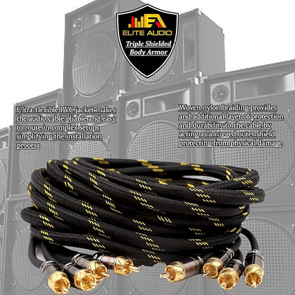 Elite Audio Pro Series 1.5 ft. 100% OFC Copper RCA Cable Y-Adapter - Single Male to Dual Female RCA - Enhanced Sound, Reduced Interference & Versatile Compatibility (Model: EA-PROY2F)