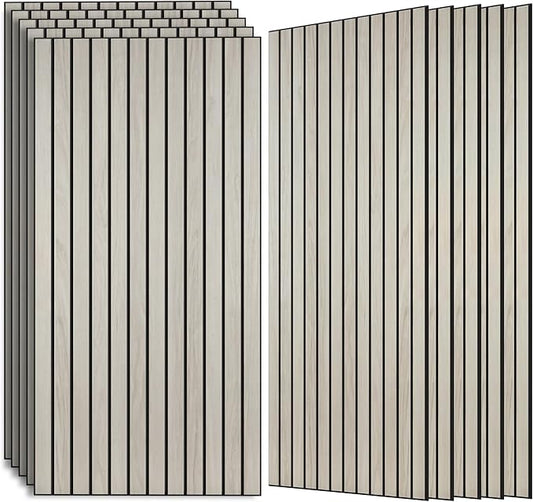AUTORIFIC Wood Veneer Sound Panels, 10 Pack 47.2”x23.6” Wall Panels, Decorative Acoustic Panels for Walls, for Office,Home Theater,Studio,Living Room, Natural Oak(Mitred)