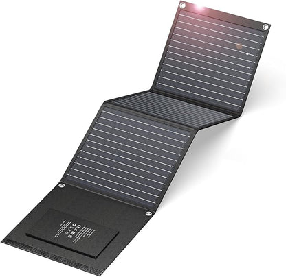 30W Solar Charger,Solar Panel USB for Camping, Hiking, and Outdoor Activities, Compact and Lightweight, IPX4 Waterproof, Charging Multiple Devices with Double Fast Charging Ports