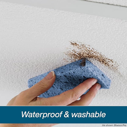 Genesis 2ft x 2ft Stucco Pro White Ceiling Tiles - Easy Drop-in Installation – Waterproof, Washable and Fire-Rated - High-Grade PVC to Prevent Breakage - Pallet of 60 Cases