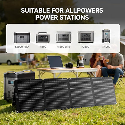 ALLPOWERS SOLAX SE200 200W Portable Folding Solar Panel,High-Efficiency 23%-25% Monocrystalline Solar Charger for Solar Generator,Camping&RV,41.6V Voltage,IP68 Waterproof