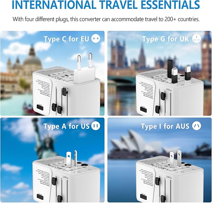 Travelconverter Adapter Voltage Converter That Steps Down 230 Volts to 120 Volts for use in Over 200 Countries,Including The U.S., U.K., Europe, and Australia(White)