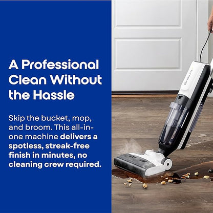 BRAWNIX Wet Dry Vacuum and Mop for Hard Floors | Digital Display | Great for Sticky Messes, Pet Hair, Picks Up Debris & Deep Scrubs | Self Cleaning | Vacuum Cleaner for Hard Floors and Area Rugs